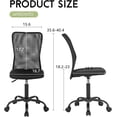 thumbnail image 2 of BestOffice Home Office Chair Ergonomic Mesh Executive Mid Back Adjustable, Lumbar Support Rolling for Women Adults, Black, 2 of 6