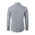 thumbnail image 3 of INSPIRE CHIC Men's Shirt Polka Dots Pattern Point Collar Long Sleeve Button Down Shirt 38 White, 3 of 7