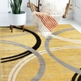 thumbnail image 6 of World Rug Gallery Contemporary Abstract Circles Design 6'6" X 9' Yellow Area Rug, 6 of 8