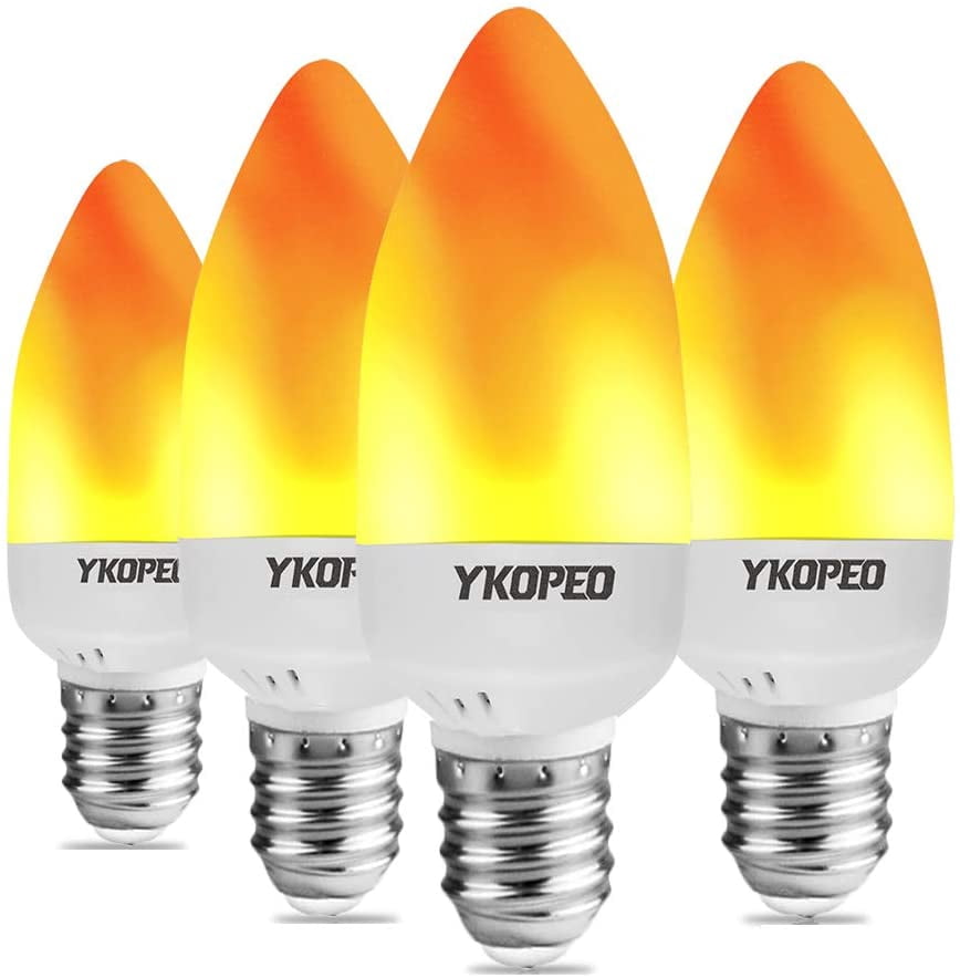 D Flame Effect Light Bulb, E26 Flameless Flickering Candelabra Bulbs