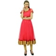 thumbnail image 6 of Bimba Women's Flaired Net Anarkali Dress Solid Kurta Kurti Indian Ethnic Long Tunic, 6 of 9