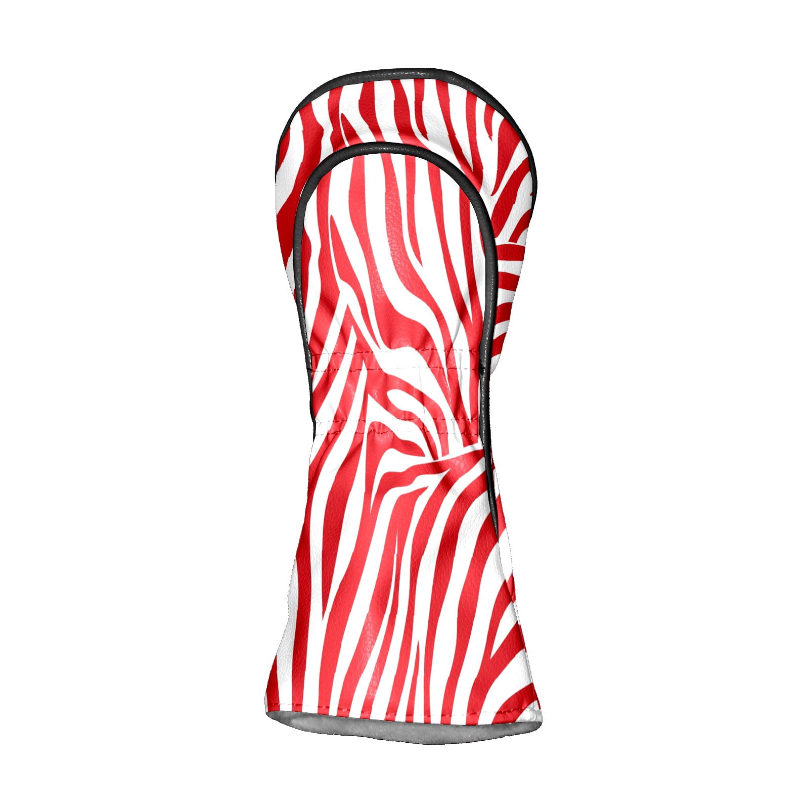 Golf Club Covers PU Leather Waterproof Head Covers for Fairway Woods Hybrids Red Stripes