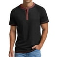 thumbnail image 3 of GENTS BLISS Henley Men Shirts Short Sleeve T shirts for Men Crew Neck Color Block Men Shirts, 3 of 8