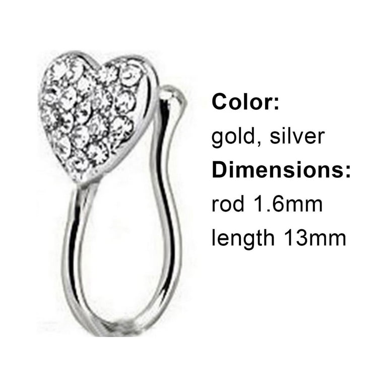 Fake nose piercing price - with rhinestones, ring