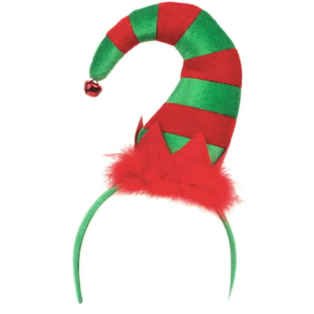 Loftus Deluxe Christmas Elf Santas Helper Bell Headband, Red Green, One-Size