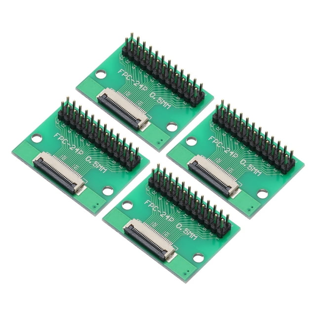 4 Pcs Carte Connecteur FFC FPC 24 Broches 0.5mm Douille à 2.54mm Double Rangée Mâle Bande d'Adaptateur