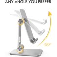thumbnail image 2 of AhaStyle Support de Cellulaire Réglable en Aluminium Pliable Compatible avec Tous les Téléphone Intelligent Android, iPhone 11 Pro TP TP Max Xr X 8 7 6 6s Plus 5 5s 5c (Argent), 2 of 7