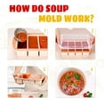 thumbnail image 2 of 1 Cup Extra Large Silicone Ice Cube Freezing Trays with lid for saving food, Freezer Container Molds Soup Saver -makes four great portions 1cup Cube(2 PACK, Rose), 2 of 2