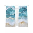thumbnail image 7 of Aqua Ombre Beach Sheer Curtains 72 Inch Length 2 Panels Set, Coastal Nautical Summer Seaside Voile Window Treatment Rod Pocket Curtains Sheers Drapes for Bedroom/Living Room/Kitchen 52"x72"x2, 7 of 7