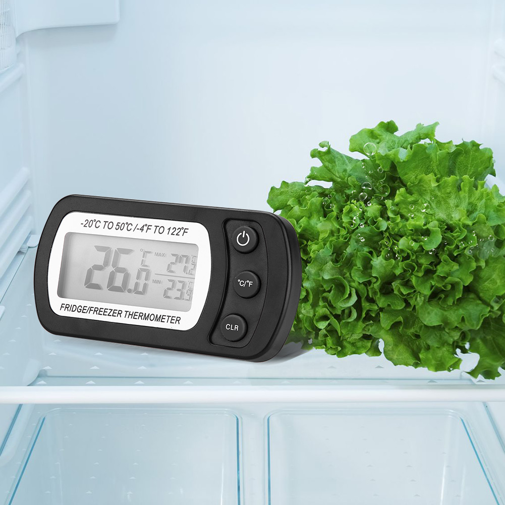 OTVIAP Refrigerator Thermometer, Digital Thermometer,Kitchen Large LCD