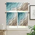 thumbnail image 2 of Curtain Valance for Windows Teal Blue Geometric Modern Aesthetic Rod Pocket Valance Window Treatments 1 Panel Brown Abstract Short Curtains for Kitchen Windows Bathroom Bedroom 54 x 18 inch, 2 of 6