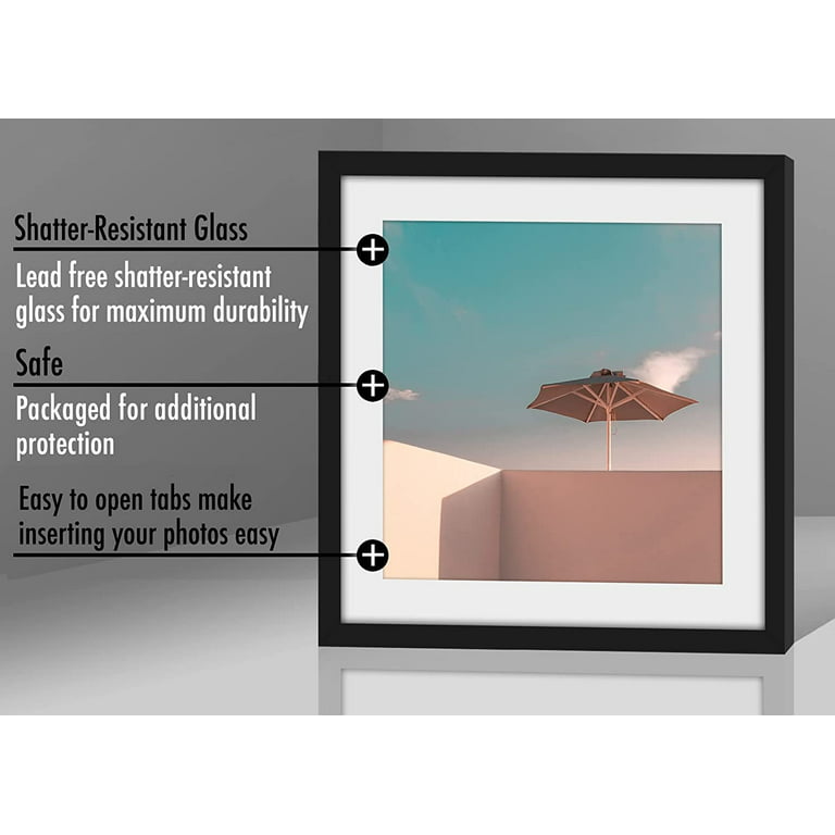 Americanflat 10x10 Picture Frame In Black - Displays 8x8 With Mat