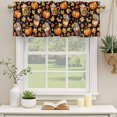thumbnail image 2 of Orange Pumpkins Fall Curtain Valances for Windows, Kitchen Valance Window Treatments Panel 2 Pack, Thanksgiving Autumn Botanical Coffee Rod Pocket Short Curtains for Bathroom Bedroom 60 x 18 Inch, 2 of 8