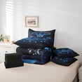 thumbnail image 6 of Manfei Black Bats 7-Piece Twin Bedding,Spooky Halloween Theme Bedding Comforter Set,Blue,Black Reversible, 6 of 7