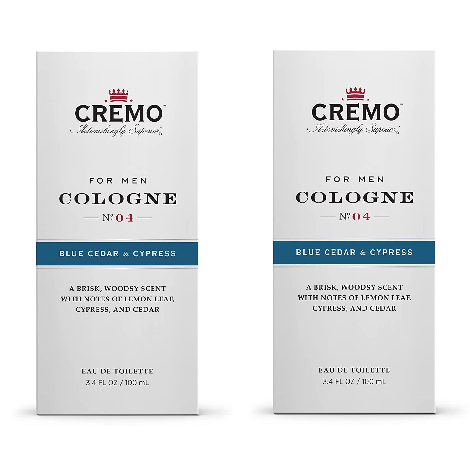 Cremo Cologne for Men, No 4 Blue Cedar and Cypress, 3.4 oz 