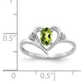 thumbnail image 2 of 14k White Gold Peridot Diamond Heart Ring Birthstone August, 2 of 6