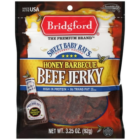 Bridgford Sweet Baby Ray's Honey Barbecue Beef Jerky, 3.25