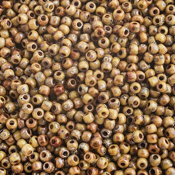 Miyuki Seed Bead 11/0 APX. 22 - g OP. Brown Picasso Japanese Glass Seed Beads