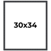 30x34 Frame Black Real Wood Picture Frame Width 1.25 inches | Interior Frame Depth 0.5 inches |