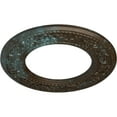thumbnail image 3 of Ekena Millwork 13 3/8"OD x 7 1/2"ID x 3/4"P Blackthorn Ceiling Medallion (Fits Canopies up to 7 1/2"), Hand-Painted Bronze Blue Patina, 3 of 6