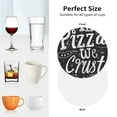thumbnail image 6 of Honeii In Pizza We Crust Art Print Leather Coaster Set of 4, Ideal for Safeguarding Your Furniture from Drinks Spills and Effortless Cleanup-Round Shape, 6 of 6