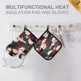 thumbnail image 4 of Yayeee Oven Mitts and Pot Holder Set of 4 Heat Resistant Kitchen Gloves Baking Hot Pad, White Lucky Cat, 4 of 5