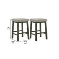 thumbnail image 5 of 25 Inch Wooden Bar Stool with Fabric Seat, Set of 2, Gray, 5 of 5