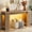 Natural-47 Inch, variant on 63 Inch White/Black Walnut Console Table With Outlet and LED Lights