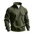 thumbnail image 6 of Mens Quarter Zip Pullover Sweatshirt Fall Winter Long Sleeve Casual Plain Stand Collared Sweatshirts with Pockets, 6 of 6