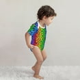 thumbnail image 4 of Xecao Multicolored Butterflies Pattern Baby Climbing Bodysuit Short Sleeve Onesie Unisex 0-12 Months Baby Shirt Newborn Outfits Crotch snap design-18 Months, 4 of 6
