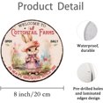 thumbnail image 2 of Happy Easter Vintage Round Metal Tin Signs Bunny Rabbit Easter Sign For Home Farmhouse Holiday Sign Wreath Sign Welcome Sign Front Door Decoration Metal Poster 8x8 Inch, 2 of 7