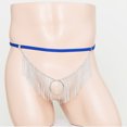 thumbnail image 5 of Tao Tao New Men's Fun Underwear Chain Ring Underwear Thong Plain Underwear Thong Mens Trendy Y2K Blue, 5 of 6