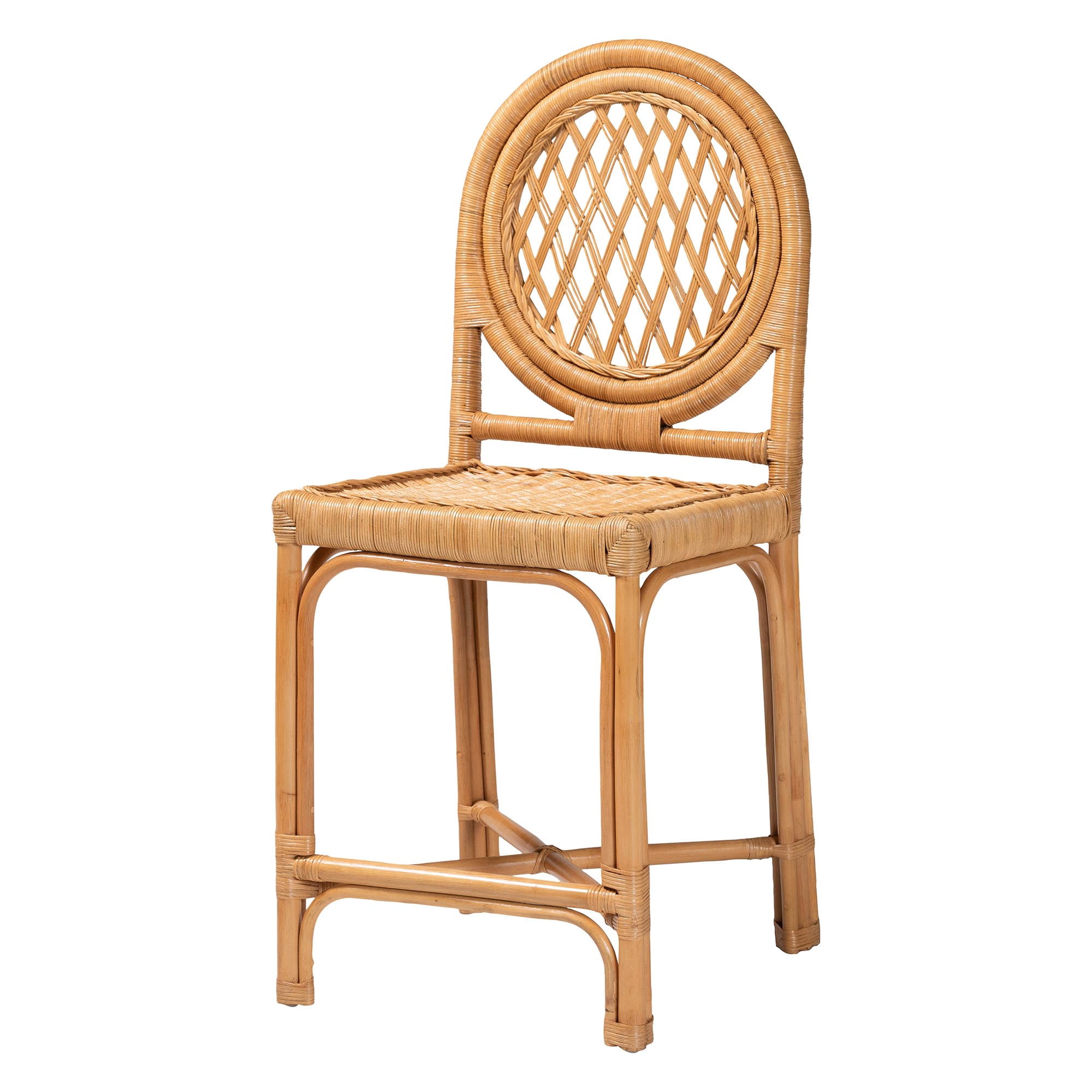 bali & pari Oxford Boho Counter Stool, Counter Height, Seat Height of 24", Light Honey