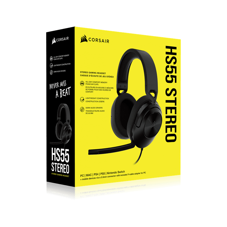 CORSAIR and HS55 Gaming X, Multi-Platform Stereo (PC, PS4, Headset, Compatible PS5/ Mac, Series Xbox Switch)