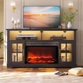 thumbnail image 2 of SESSLIFE Fireplace TV Stand for 65 Inch TV, LED TV Console with 30''Electric Fireplace, Entertainment Center Television Table for Living Room or Bedroom, Black, 2 of 9