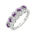 thumbnail image 2 of V3 Jewelry® Sterling Silver with Natural Amethyst and White Zircon Five Stone Ring, 2 of 5