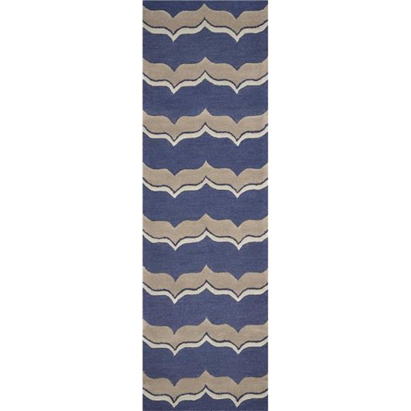 HomeRoots 353999 2 ft. 3 in. x 7 ft. 6 in. Runner Wool Indigo & Pumice Area Rug