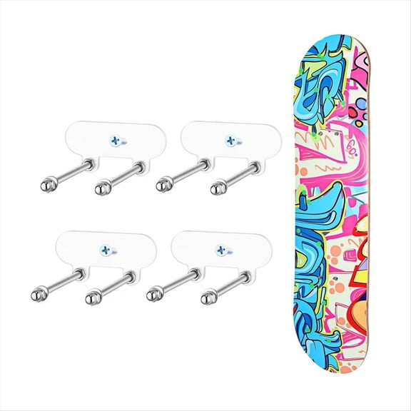 4Pcs Acrylic Skateboard Wall Mount,Skateboard Wall Rack