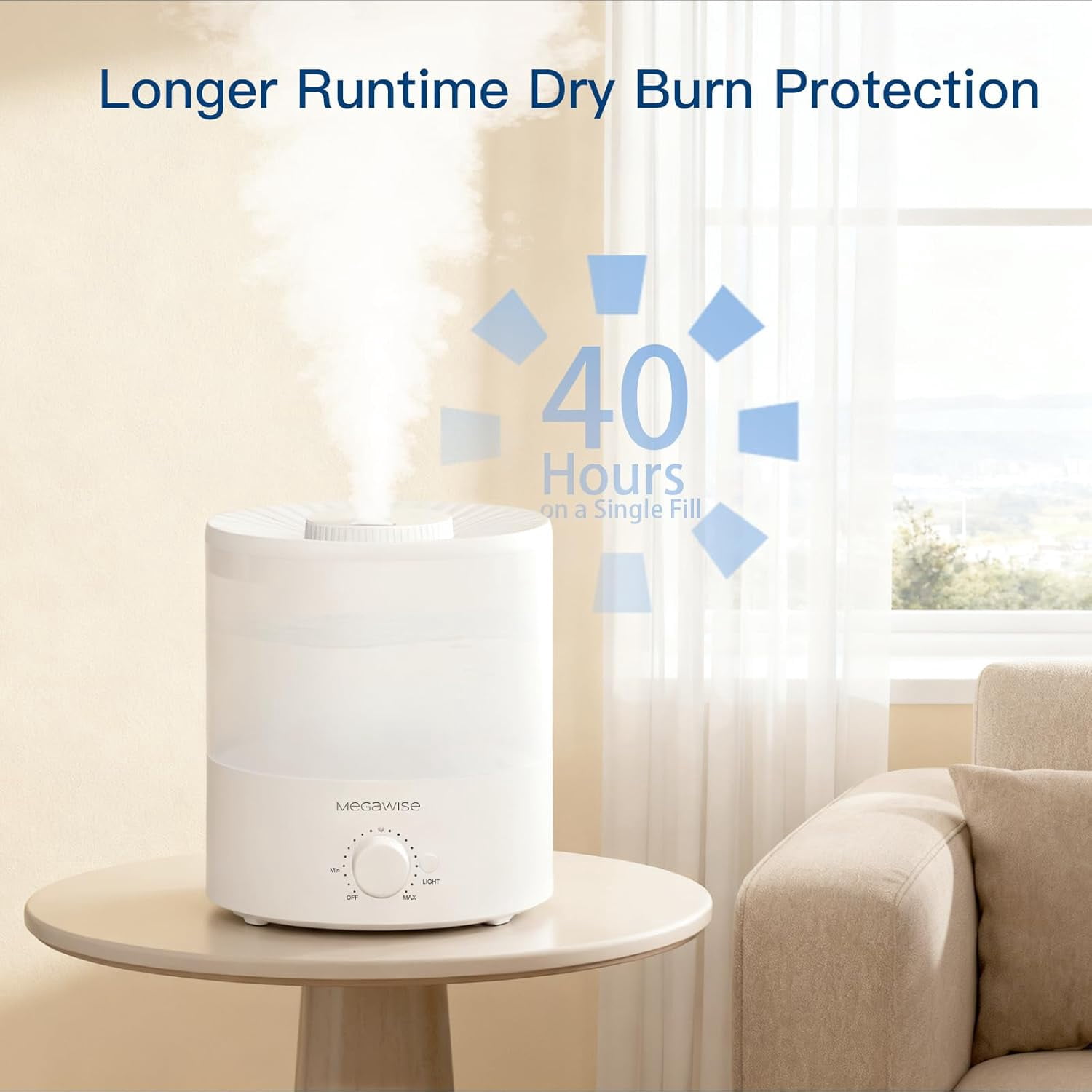 Cool Mist Humidifiers for Babies, Bedroom, Nursery, Home and Office | Quiet Ultrasonic Vaporizer, Large Top-Refill 1.5L, Essential Oil Diffuser, Auto Off, Easy Clean (2 Pack)