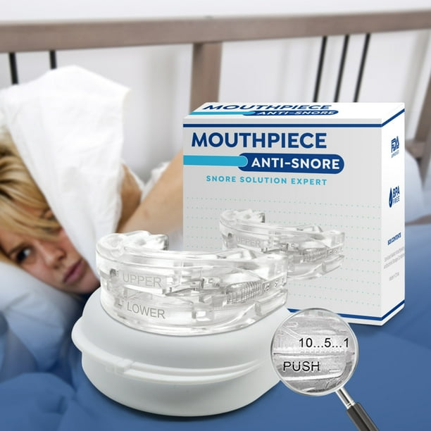 Caja almacenamiento Guardia bucal anti -Ronco portátil con dientes moliendo férula -Boquilla ronquido Mejorar la del sueño