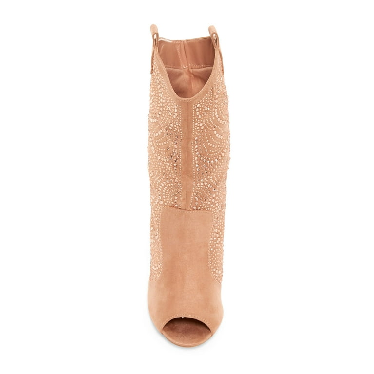 Lauren Lorraine Layla Rose Gold Lavishly Embellished Western Stiletto Heel Boots Rose Gold 5.5 Walmart