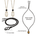 thumbnail image 6 of Anjiucc 6 PCS Crystal Cage Necklace Holder Necklace Cord Empty Stone Holder Pendant with Adjustable Length (3pcs Beige+3pcs Black), 6 of 6