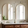 thumbnail image 4 of YVANLA 38"x26" Arched Bathroom Mirror Wall Mounted Mirror with Aluminum Alloy Frame, Gold, 4 of 8