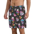 thumbnail image 2 of Naloa Rainbow Unicorn And Cat Icecream Men's Beach Shorts, Surfing shorts, Swim trunks, Quick Dry Swim Trunks for Surfing Beach Fun - Small, 2 of 9
