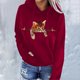 thumbnail image 3 of Mujeres Casual Gato Impreso Pullover Manga Larga Con Capucha Bolsillo Blusa Sudaderas Con Capucha Tops Sudaderas Fridja  hkj5353, 3 of 5