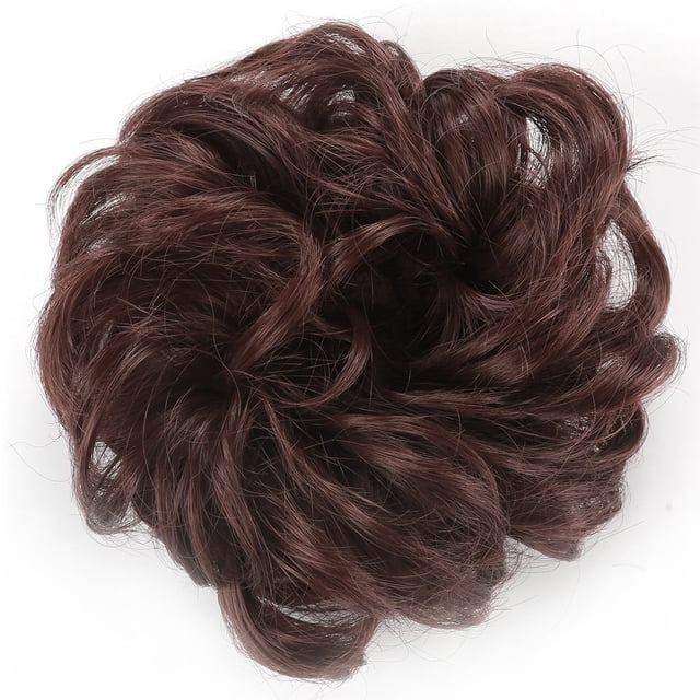 XmhyTop Chignon Désordonné Pièce de Cheveux Ondulés avec Bande Élastique Chouchous Queue de Cheval Chignon Extensible