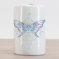 thumbnail image 2 of Alchemy Ceramic Toothbrush Holder, Boho Art Vintage Engraved Butterfly Dreamcatcher, Decorative Versatile Countertop for Bathroom, 4.5" X 2.7", Persian Blue and Aqua, 2 of 4