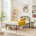 thumbnail image 3 of VECELO 3-Piece Bedroom Set with Twin Size Metal Bed Frame and (Set of 2) 3-tier White Nightstand, 3 of 9