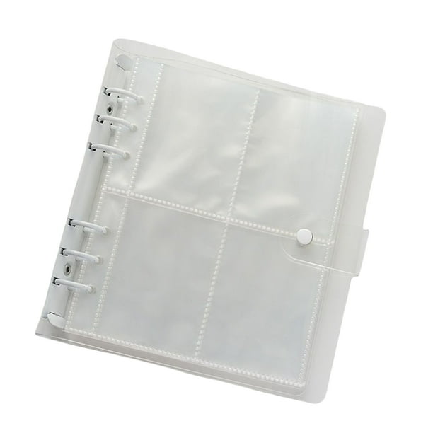 Estuche para álbum de fotos Organizador de fotos para el hogar Libro Páginas transparentes Fotos Bolsillos Titular Carpeta de almacenamiento Almacenamiento y organización del hogar 3in con clip blanco Injueey HA074034-04