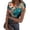 Cyan(Tropical), variant on Summer Tops for Women Short Sleeve Ribbed Knit Slim Fitted Hawaiian Shirts for Women Cute Tropical Crew Neck Womens Tops Trendy Stretchy Beach Tee Tops Cyan XL